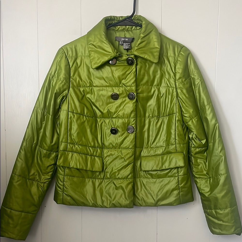Green Double-Breasted Women's Jacket